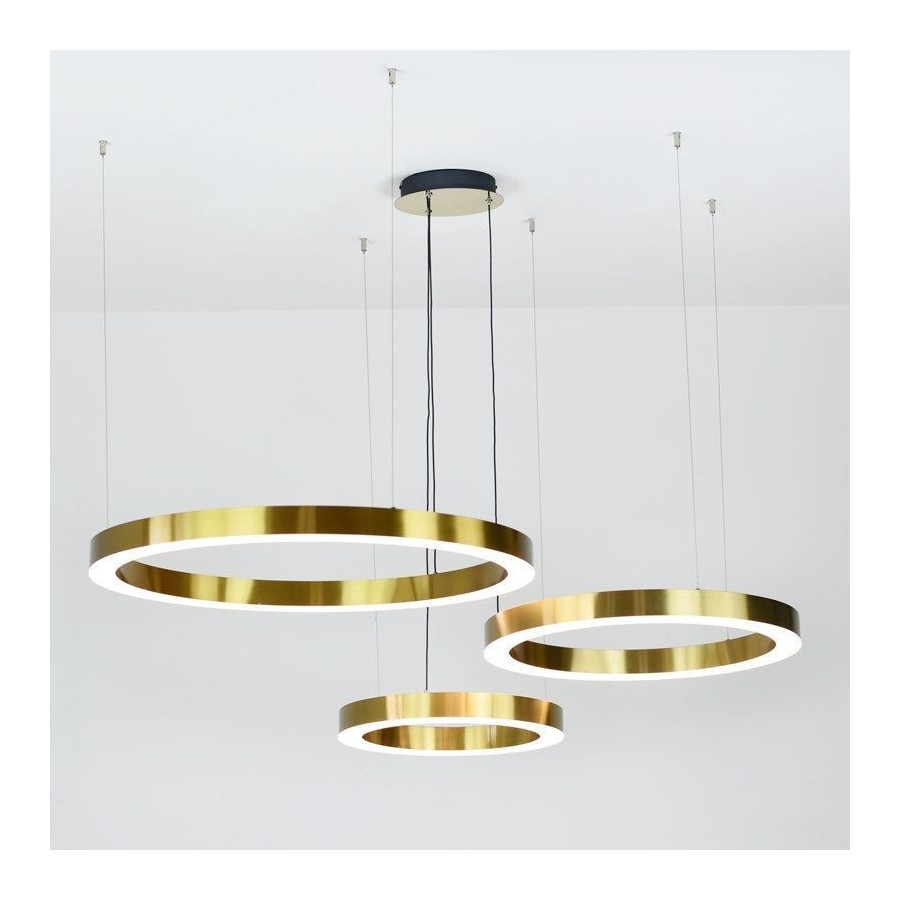 Knurre Tage med Elegance Designerska lampa led Modena z trzema złotymi ringami o mocy 90W