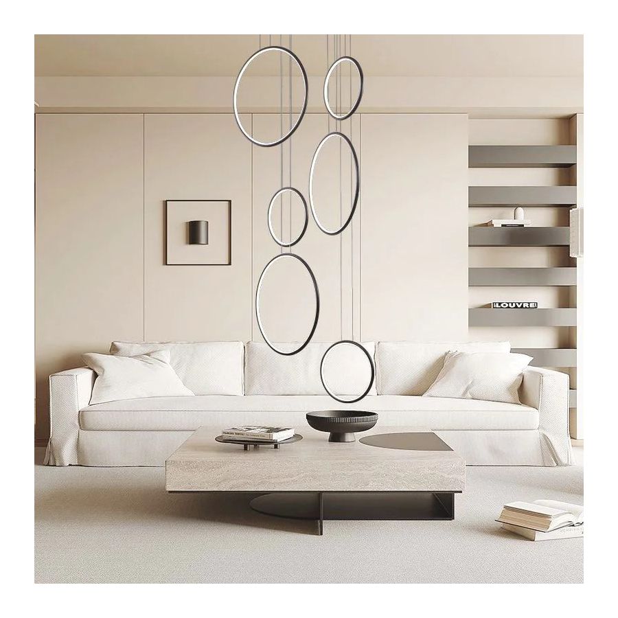 Designerska lampa led Ledvision, czarna, 130W, z barwą ciepłą 3000K